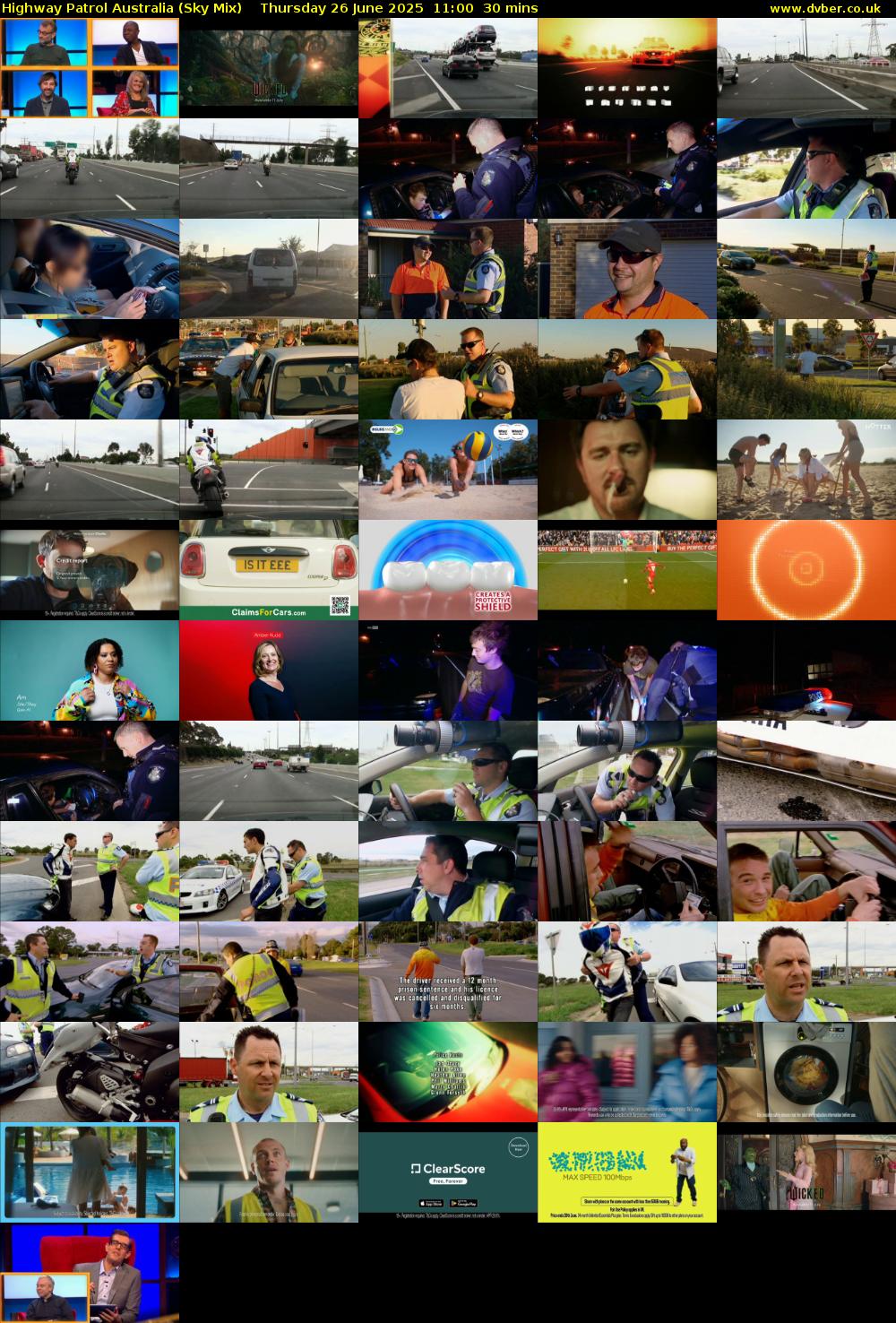 Highway Patrol Australia (Sky Mix) Thursday 26 June 2025 11:00 - 11:30