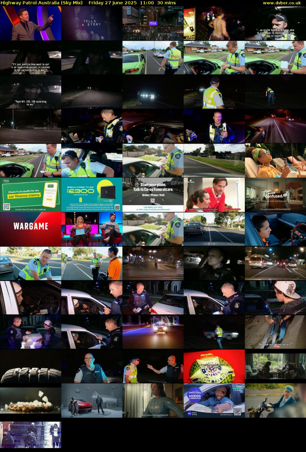 Highway Patrol Australia (Sky Mix) Friday 27 June 2025 11:00 - 11:30