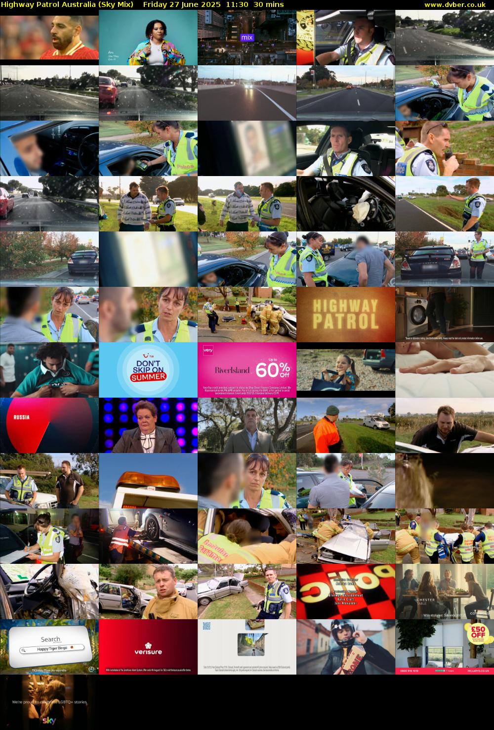 Highway Patrol Australia (Sky Mix) Friday 27 June 2025 11:30 - 12:00