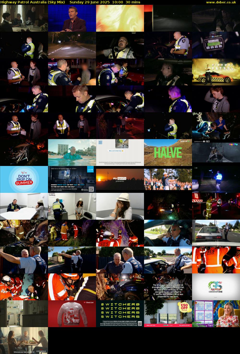 Highway Patrol Australia (Sky Mix) Sunday 29 June 2025 10:00 - 10:30