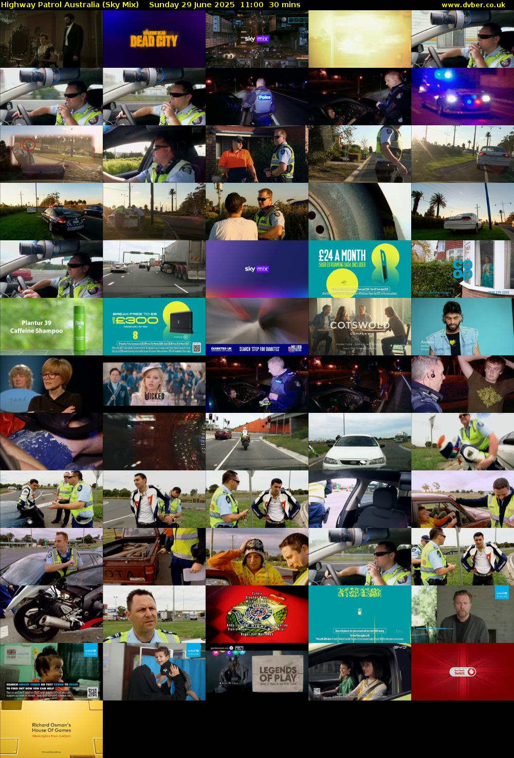 Highway Patrol Australia (Sky Mix) Sunday 29 June 2025 11:00 - 11:30