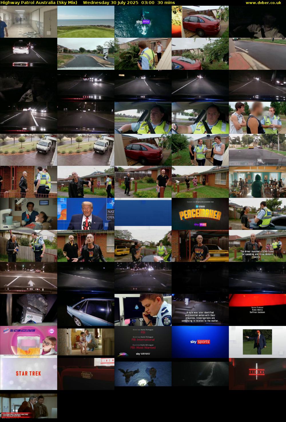 Highway Patrol Australia (Sky Mix) Wednesday 30 July 2025 03:00 - 03:30