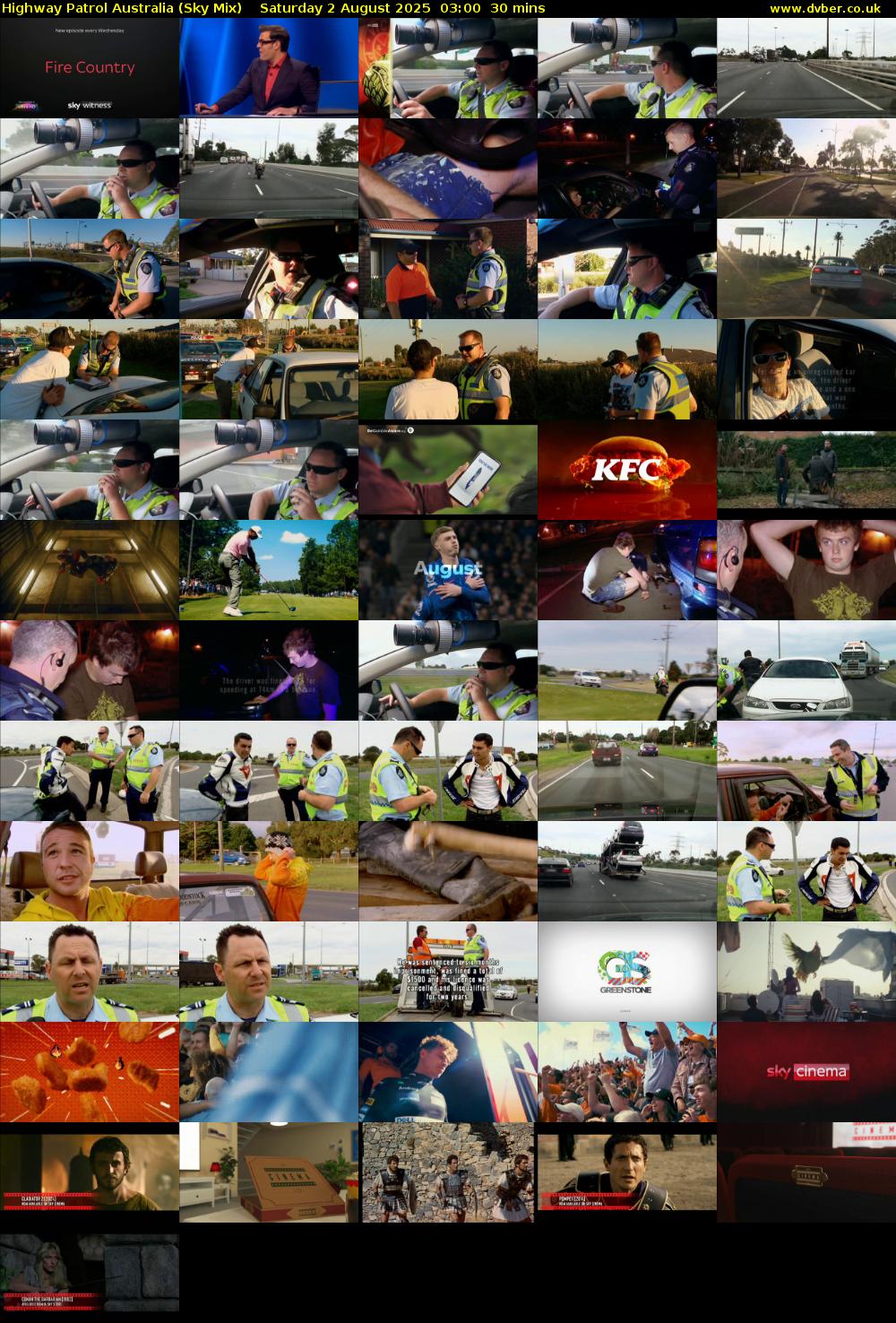 Highway Patrol Australia (Sky Mix) Saturday 2 August 2025 03:00 - 03:30