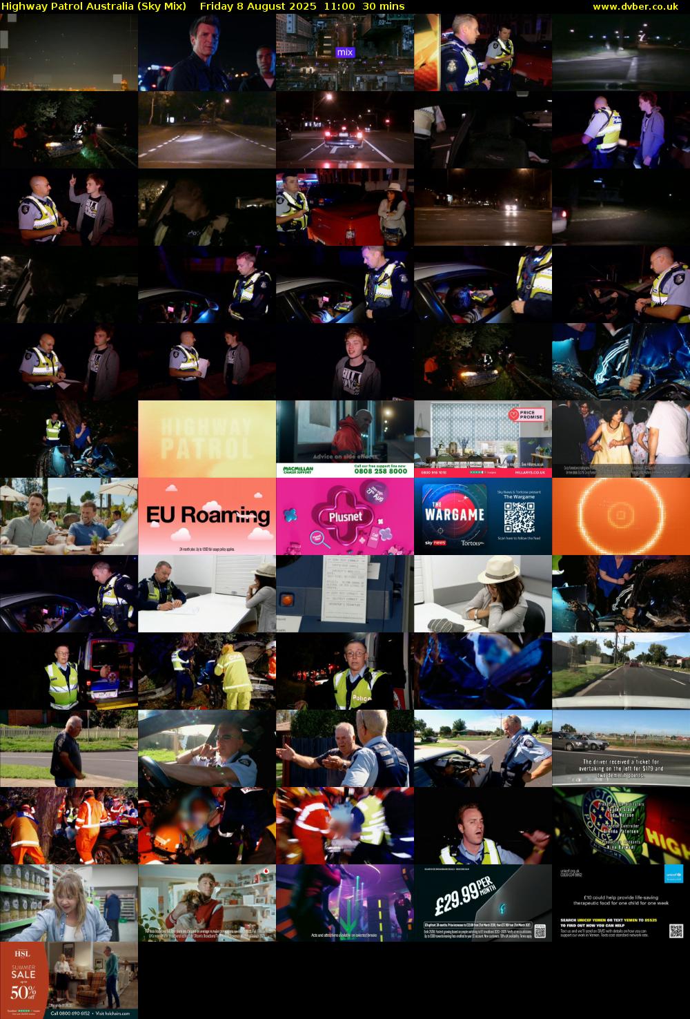 Highway Patrol Australia (Sky Mix) Friday 8 August 2025 11:00 - 11:30