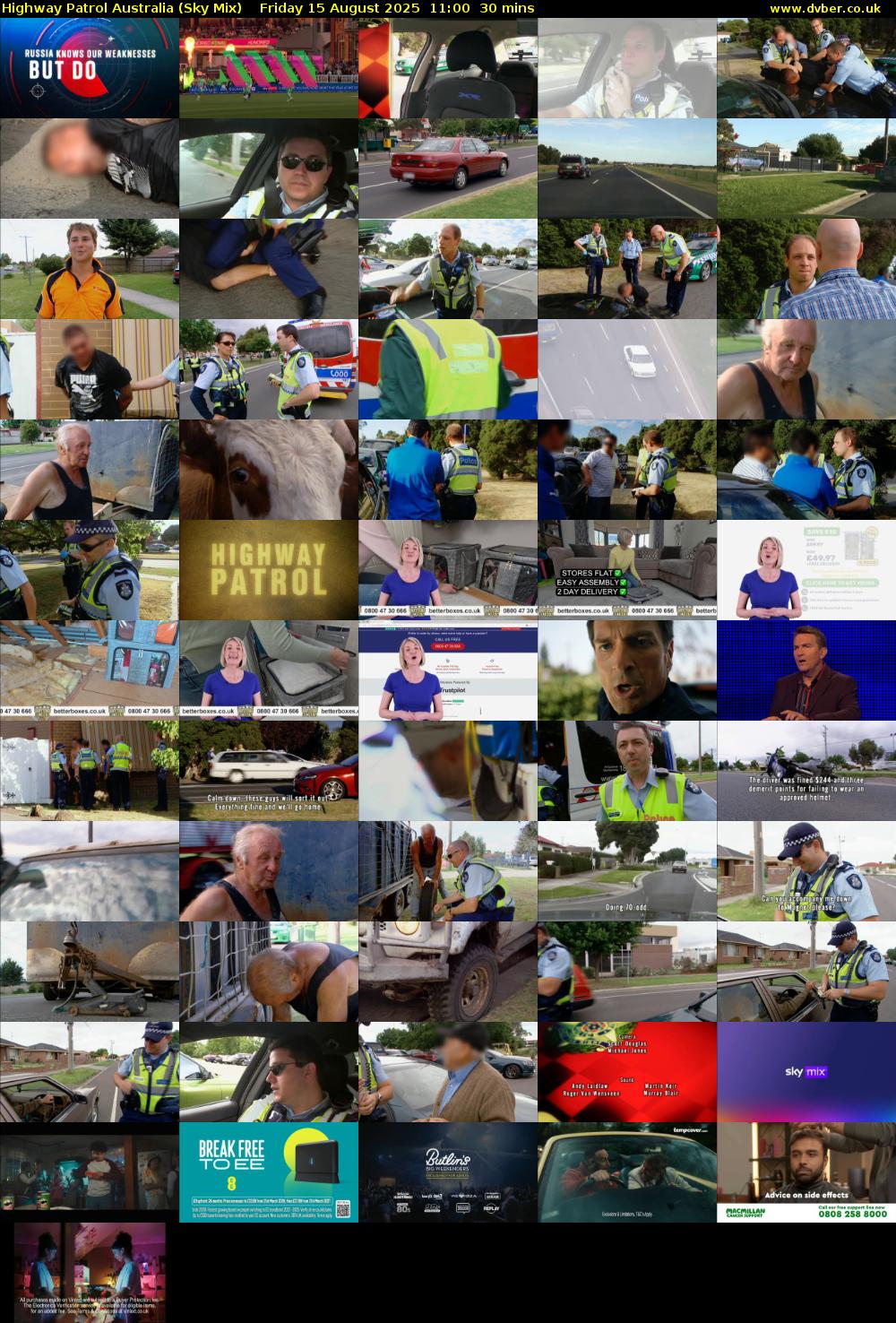 Highway Patrol Australia (Sky Mix) Friday 15 August 2025 11:00 - 11:30