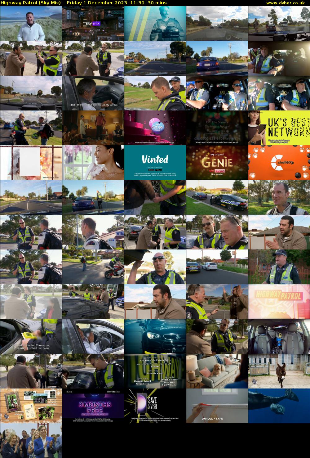 Highway Patrol (Sky Mix) Friday 1 December 2023 11:30 - 12:00
