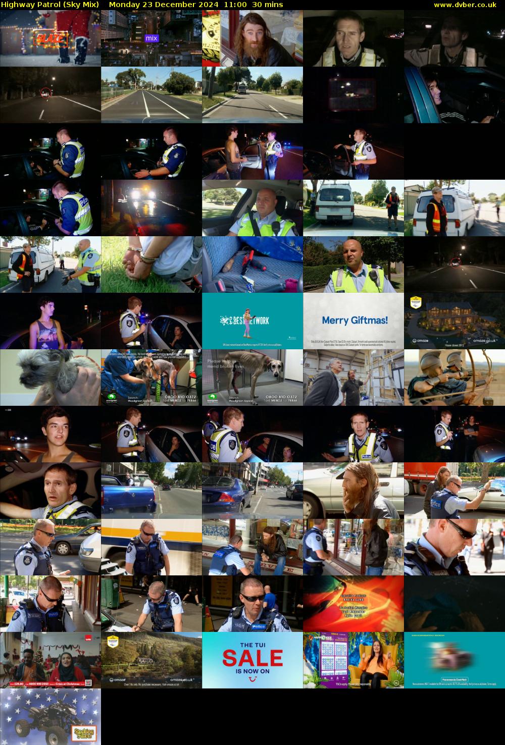 Highway Patrol (Sky Mix) Monday 23 December 2024 11:00 - 11:30