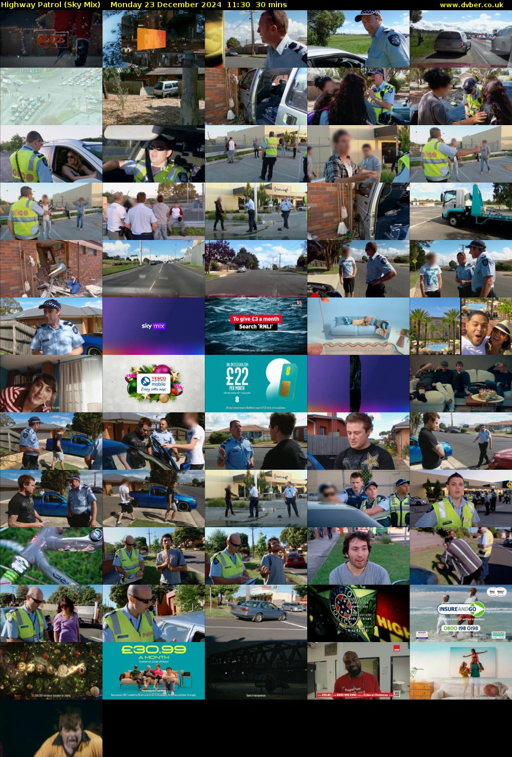 Highway Patrol (Sky Mix) Monday 23 December 2024 11:30 - 12:00