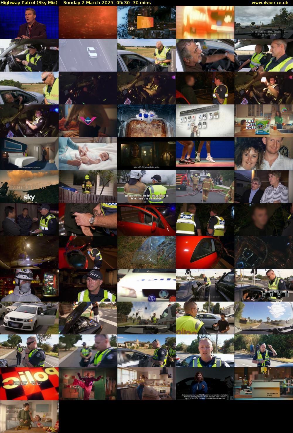 Highway Patrol (Sky Mix) Sunday 2 March 2025 05:30 - 06:00