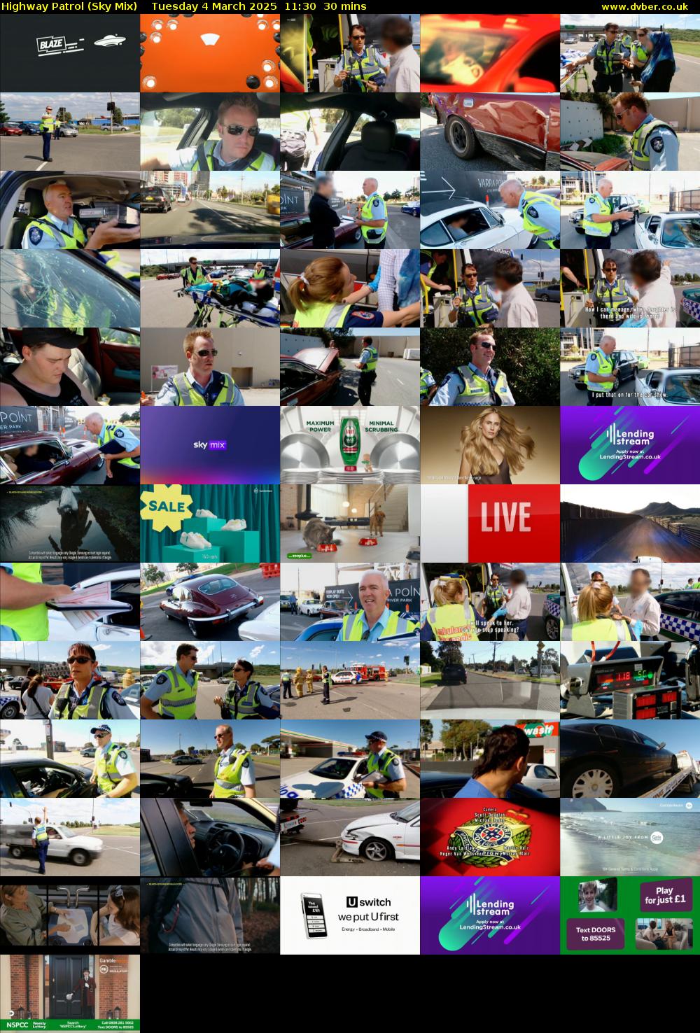 Highway Patrol (Sky Mix) Tuesday 4 March 2025 11:30 - 12:00