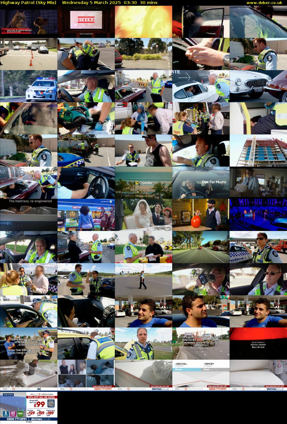 Highway Patrol (Sky Mix) Wednesday 5 March 2025 03:30 - 04:00