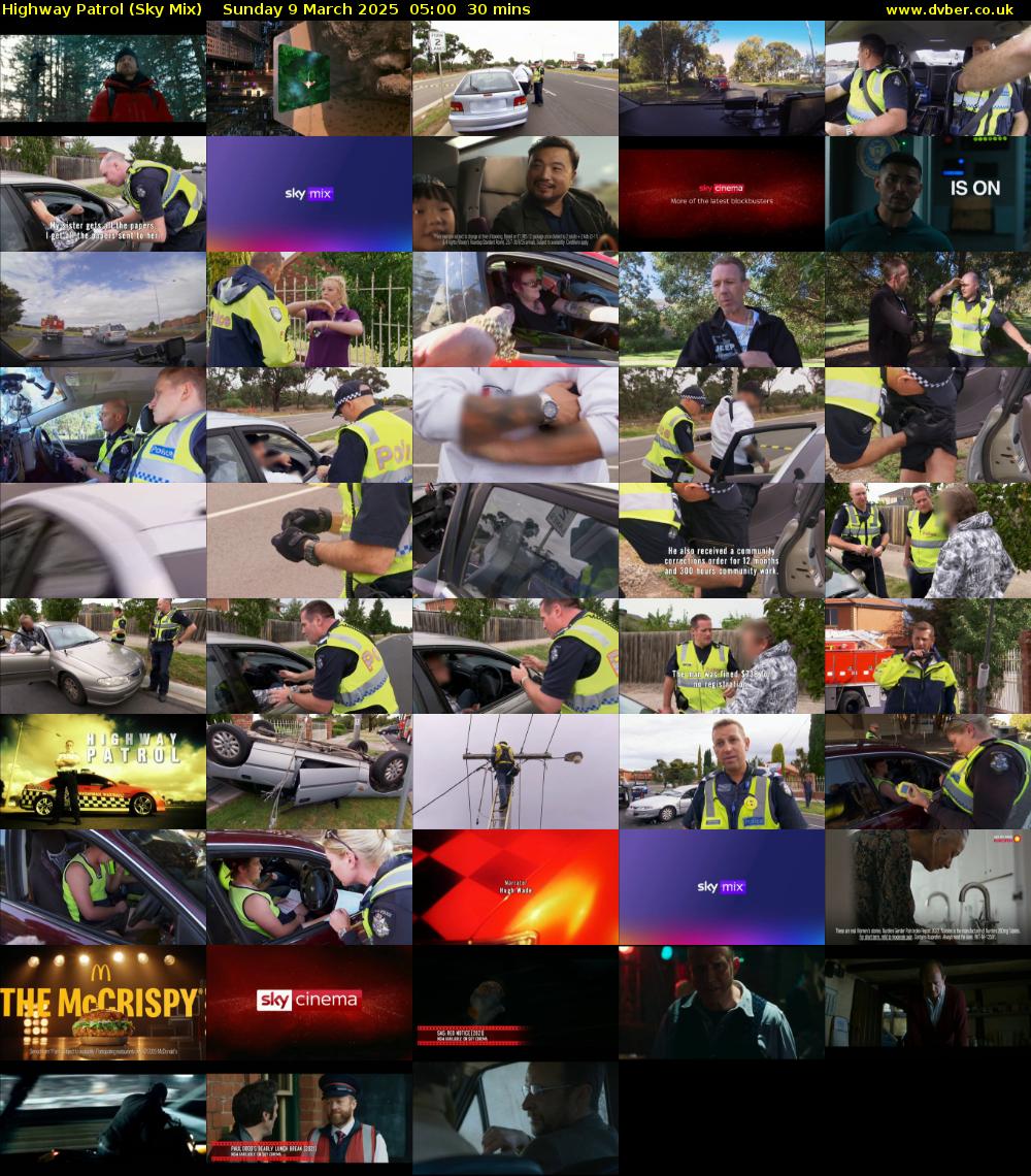Highway Patrol (Sky Mix) Sunday 9 March 2025 05:00 - 05:30