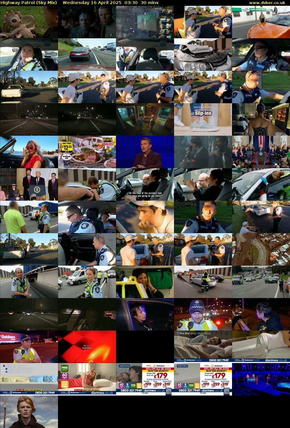 Highway Patrol (Sky Mix) Wednesday 16 April 2025 03:30 - 04:00