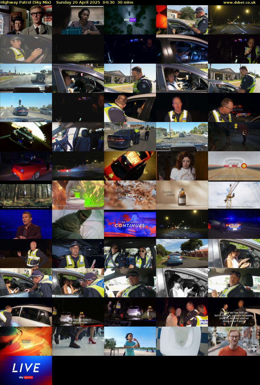 Highway Patrol (Sky Mix) Sunday 20 April 2025 04:30 - 05:00