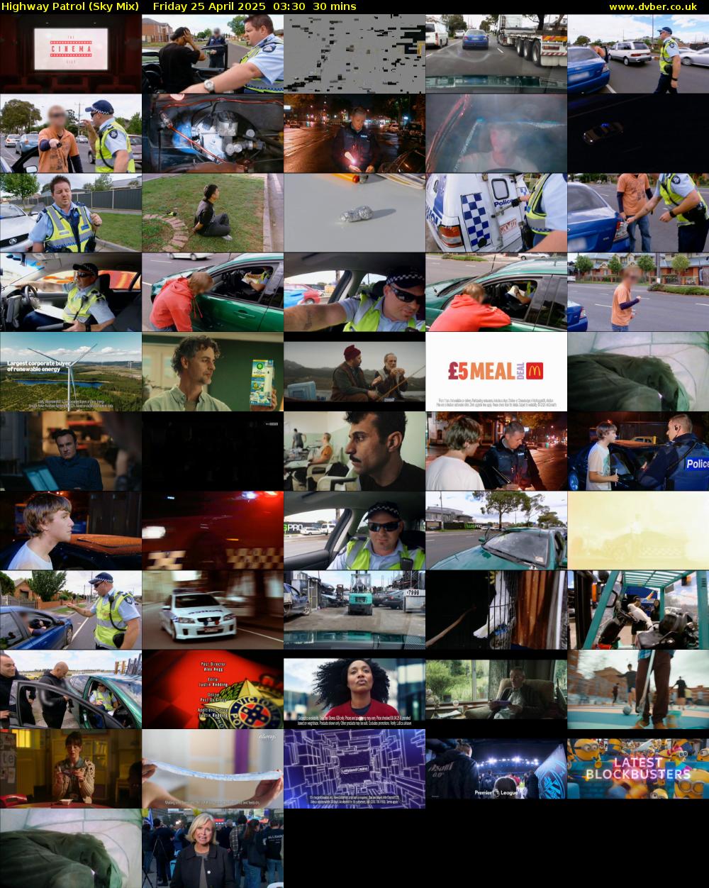 Highway Patrol (Sky Mix) Friday 25 April 2025 03:30 - 04:00