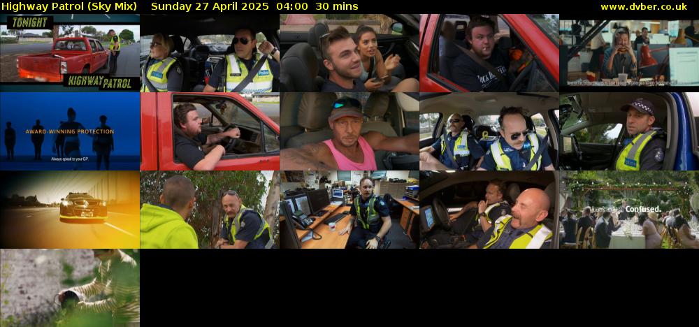 Highway Patrol (Sky Mix) Sunday 27 April 2025 04:00 - 04:30