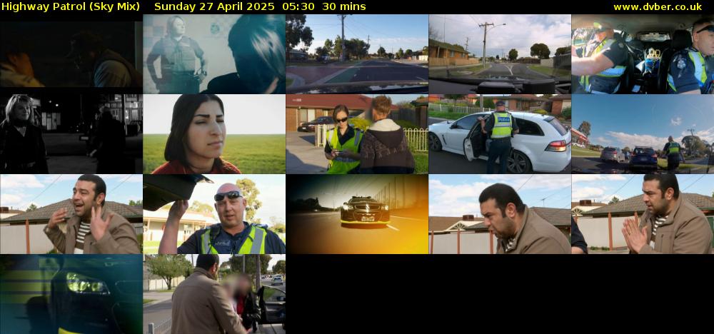 Highway Patrol (Sky Mix) Sunday 27 April 2025 05:30 - 06:00
