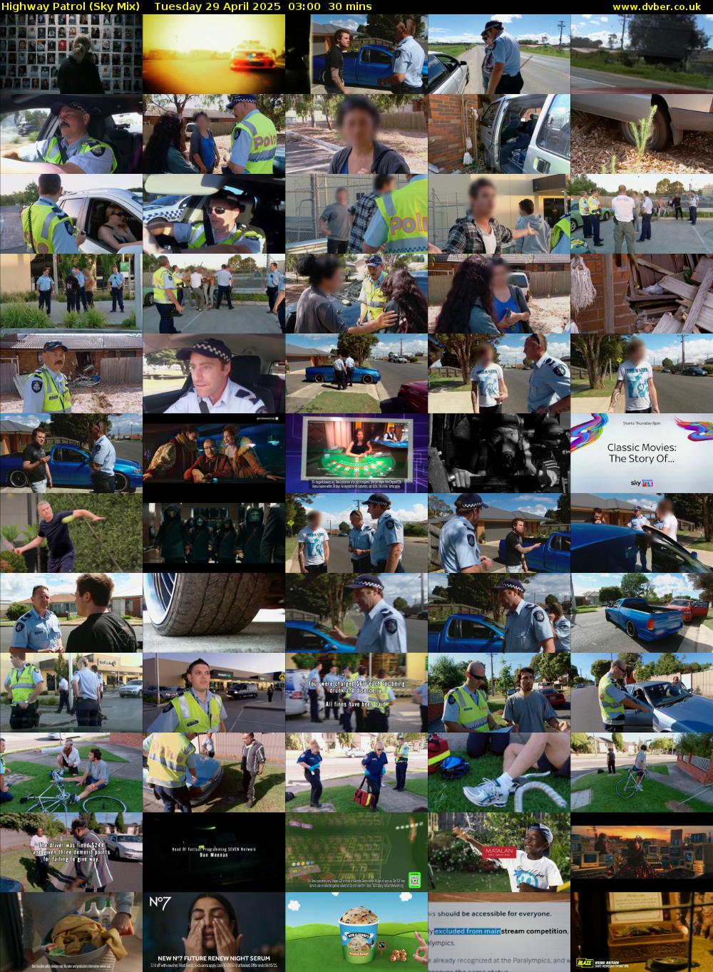 Highway Patrol (Sky Mix) Tuesday 29 April 2025 03:00 - 03:30