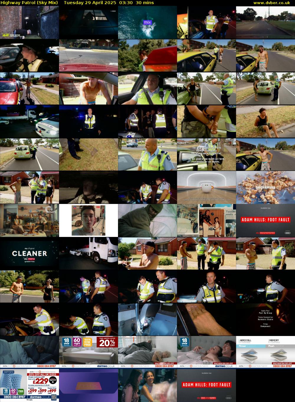Highway Patrol (Sky Mix) Tuesday 29 April 2025 03:30 - 04:00