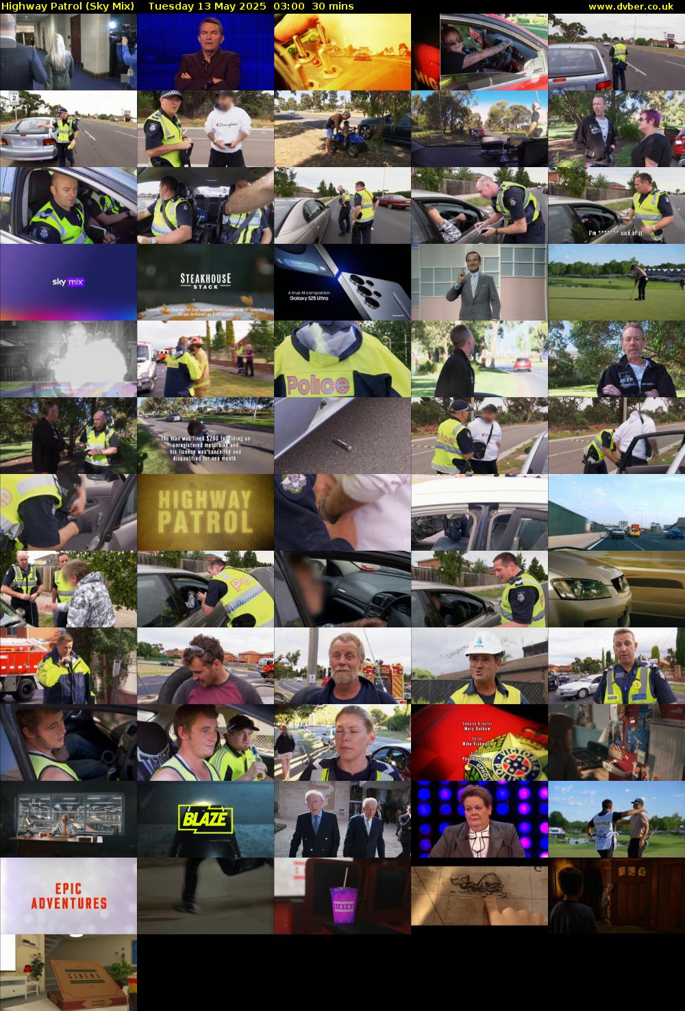 Highway Patrol (Sky Mix) Tuesday 13 May 2025 03:00 - 03:30