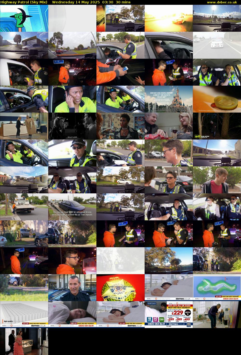 Highway Patrol (Sky Mix) Wednesday 14 May 2025 03:30 - 04:00