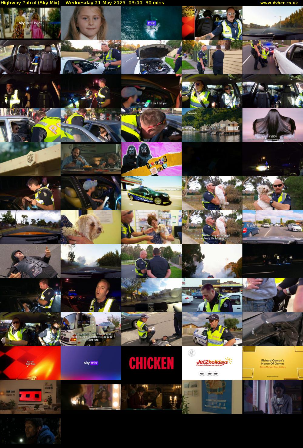 Highway Patrol (Sky Mix) Wednesday 21 May 2025 03:00 - 03:30