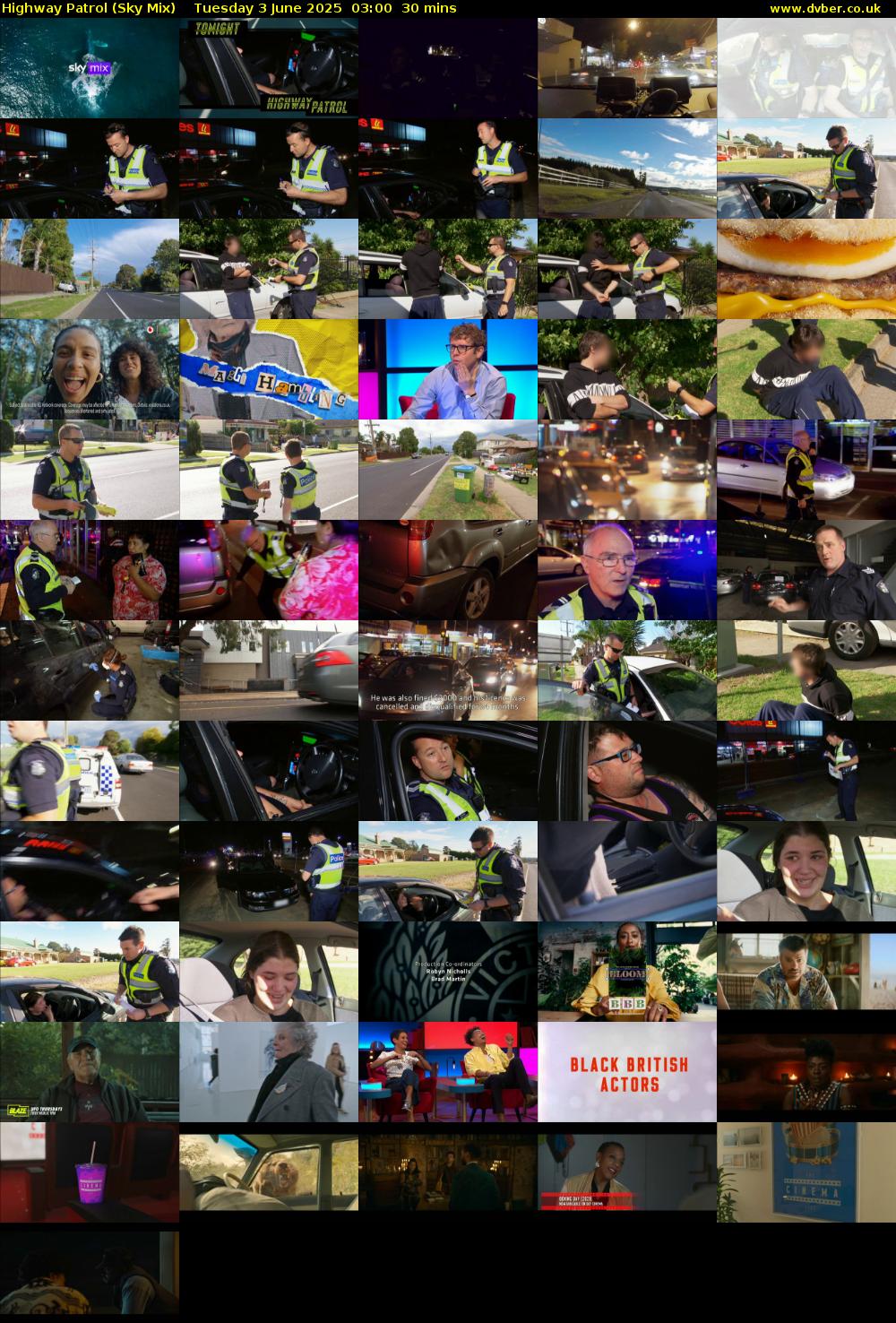 Highway Patrol (Sky Mix) Tuesday 3 June 2025 03:00 - 03:30