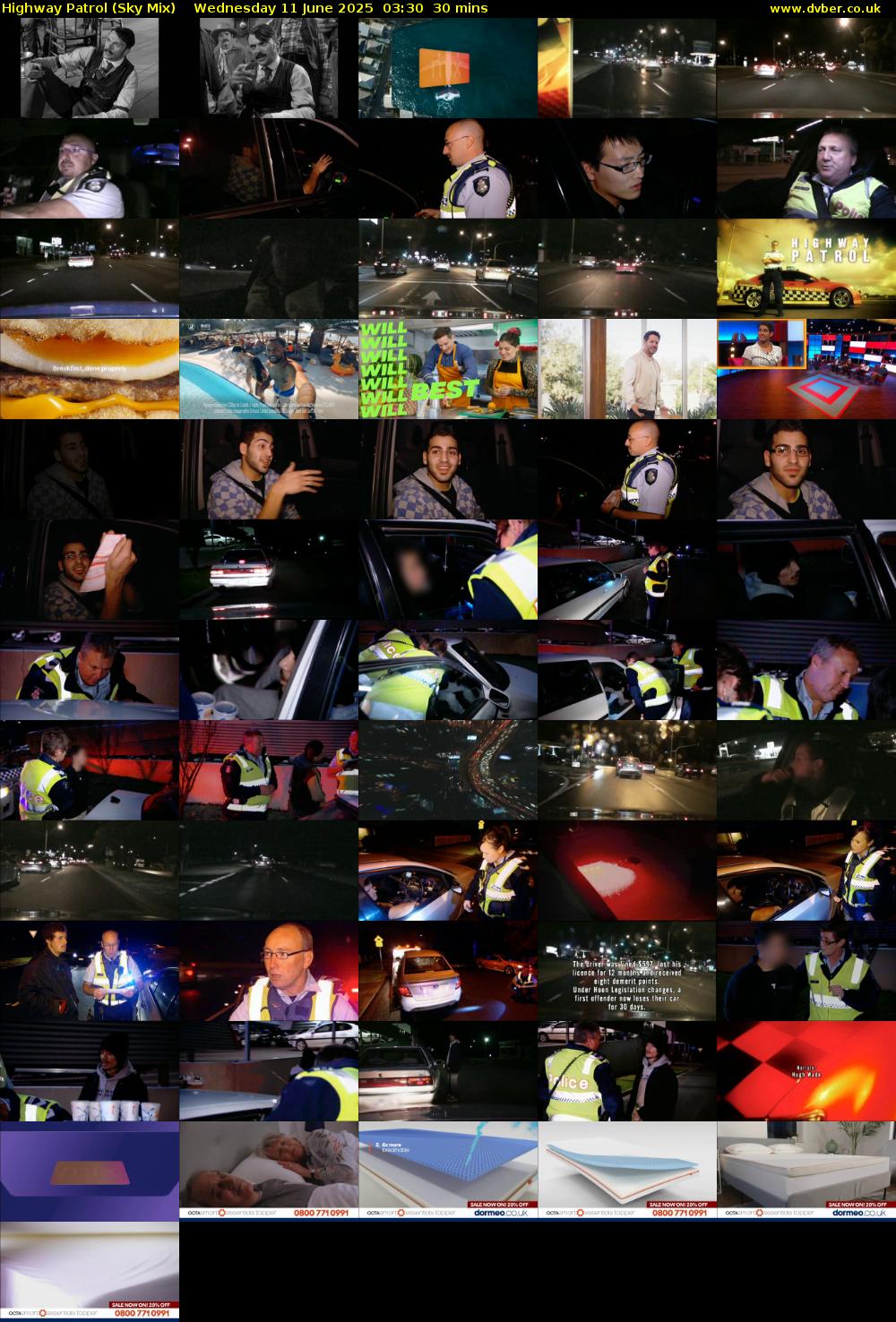 Highway Patrol (Sky Mix) Wednesday 11 June 2025 03:30 - 04:00