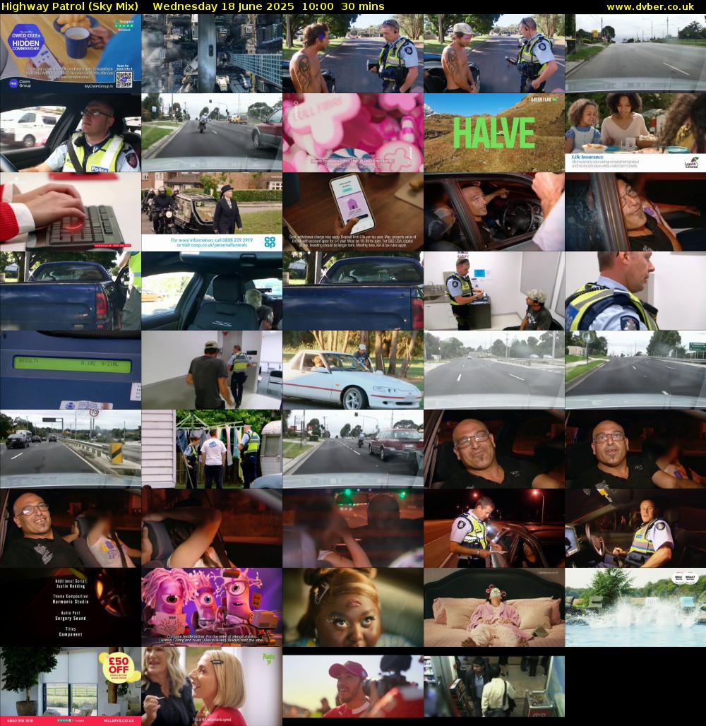 Highway Patrol (Sky Mix) Wednesday 18 June 2025 10:00 - 10:30