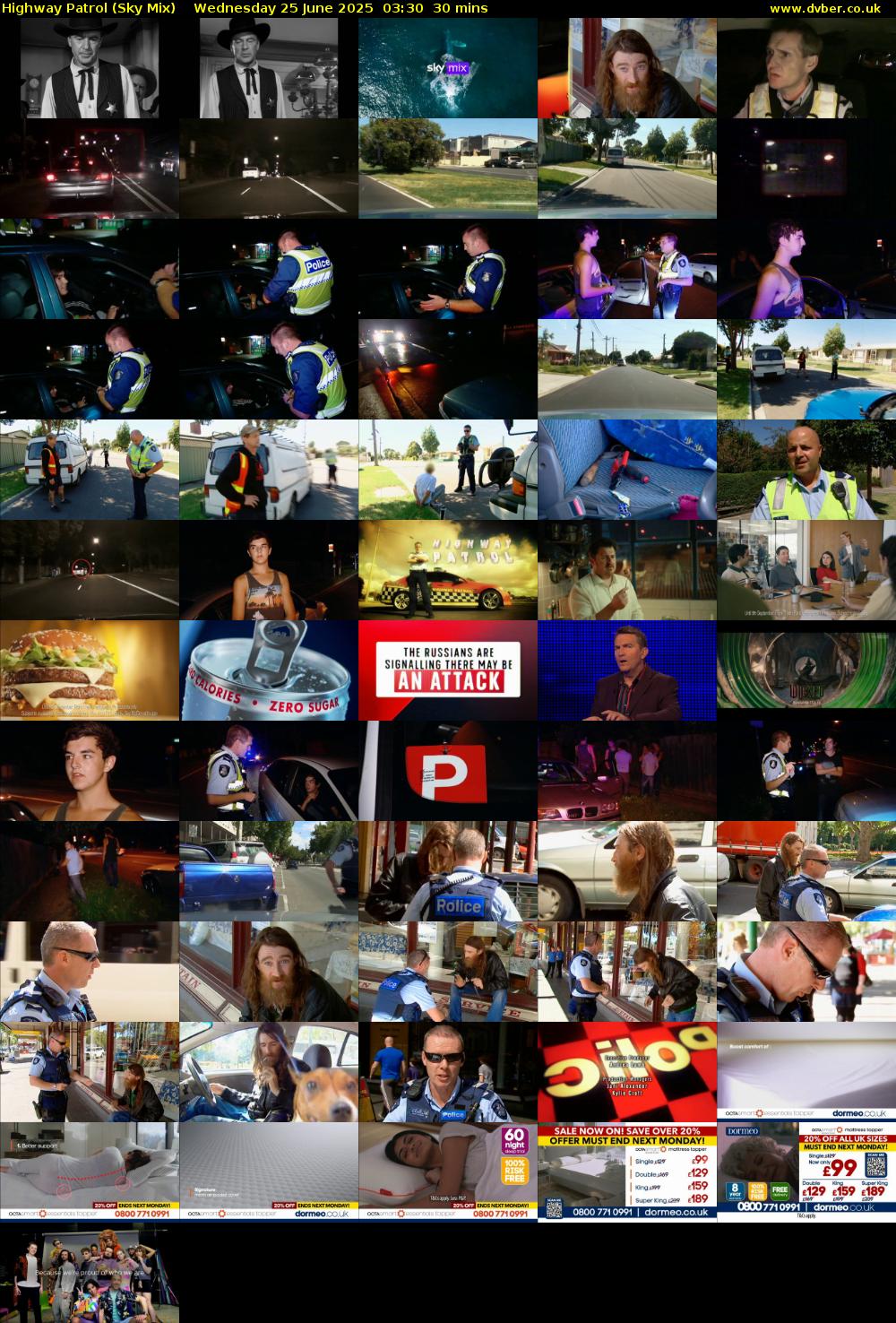 Highway Patrol (Sky Mix) Wednesday 25 June 2025 03:30 - 04:00
