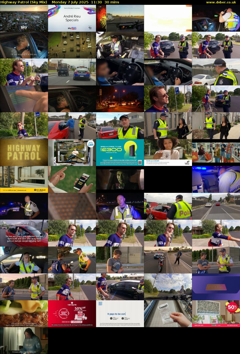 Highway Patrol (Sky Mix) Monday 7 July 2025 11:30 - 12:00