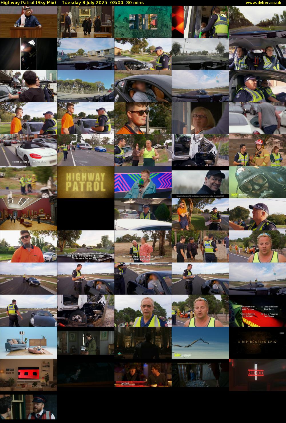 Highway Patrol (Sky Mix) Tuesday 8 July 2025 03:00 - 03:30