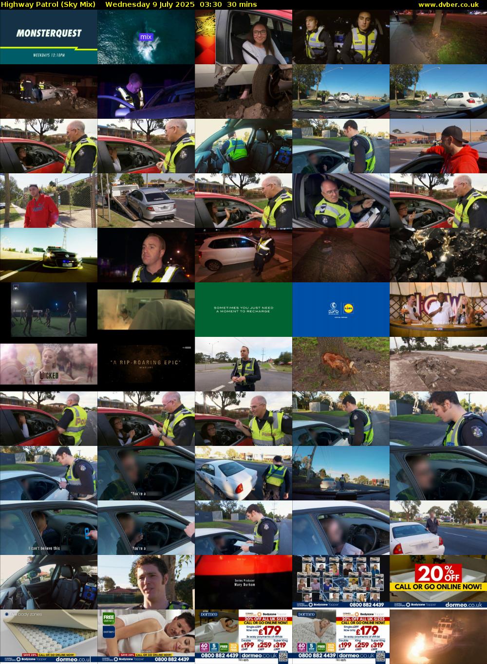 Highway Patrol (Sky Mix) Wednesday 9 July 2025 03:30 - 04:00