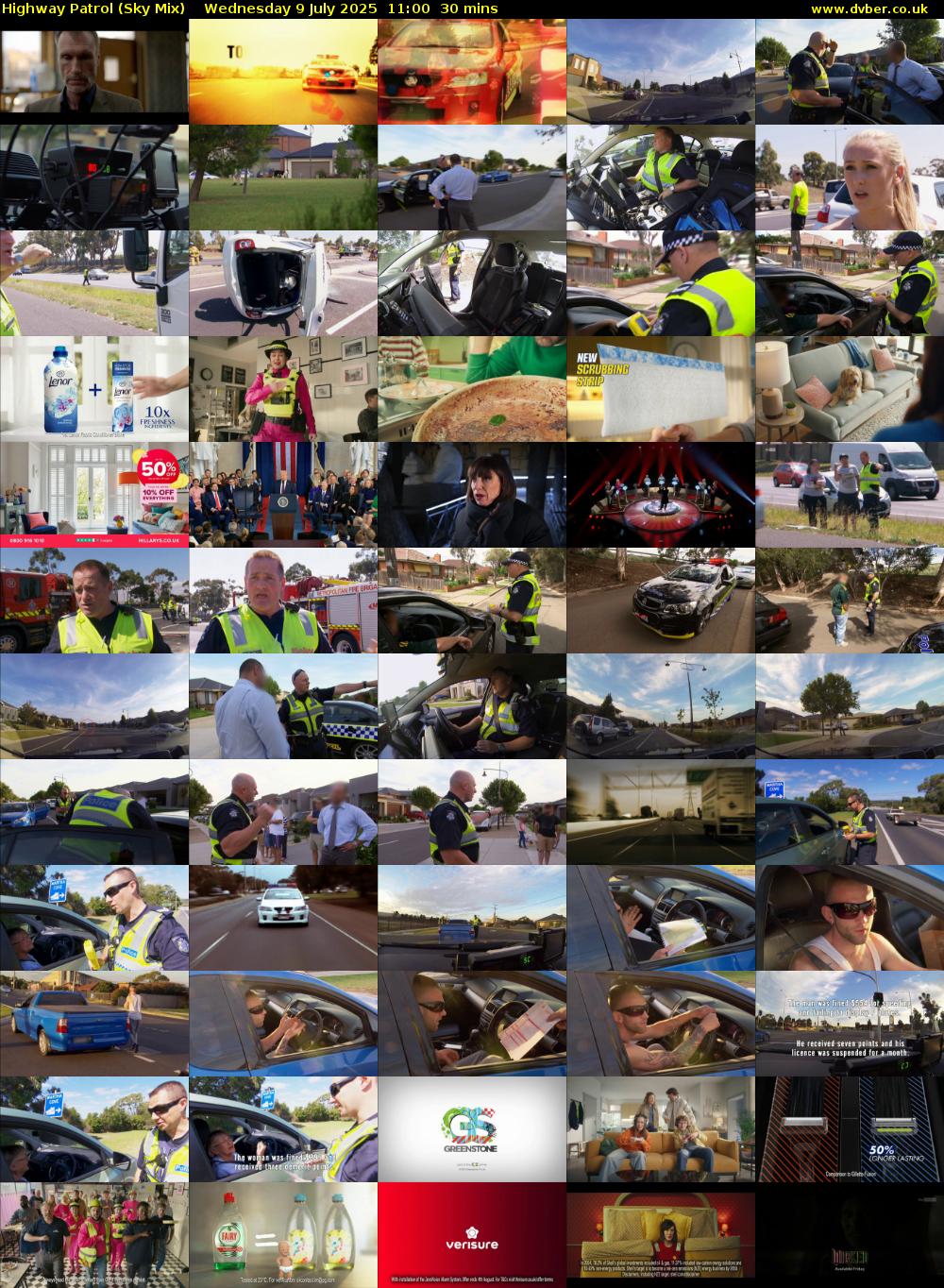 Highway Patrol (Sky Mix) Wednesday 9 July 2025 11:00 - 11:30