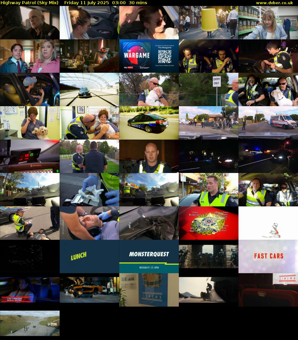Highway Patrol (Sky Mix) Friday 11 July 2025 03:00 - 03:30