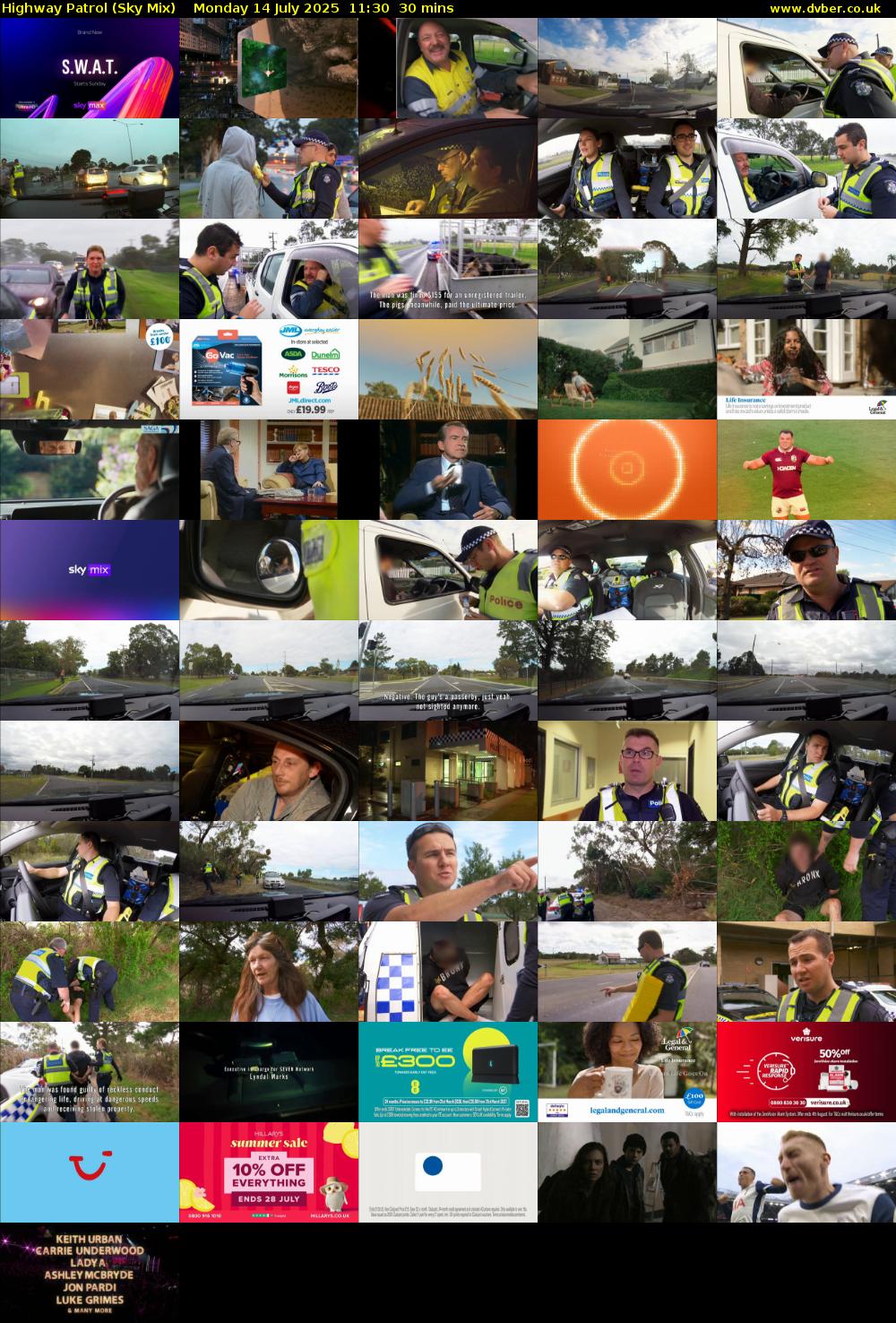 Highway Patrol (Sky Mix) Monday 14 July 2025 11:30 - 12:00