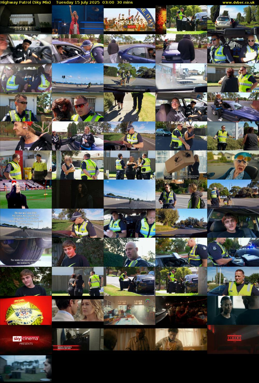 Highway Patrol (Sky Mix) Tuesday 15 July 2025 03:00 - 03:30