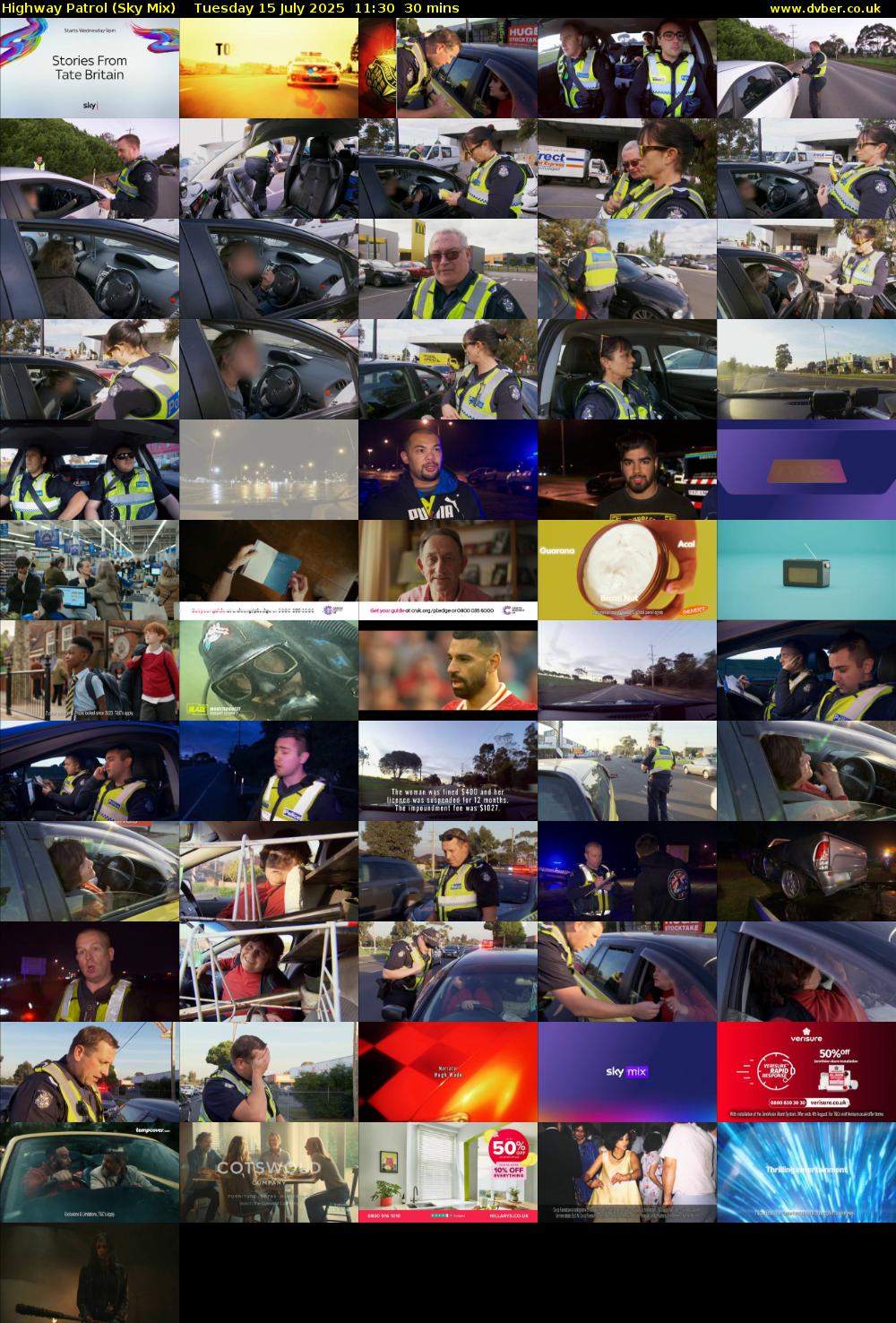 Highway Patrol (Sky Mix) Tuesday 15 July 2025 11:30 - 12:00