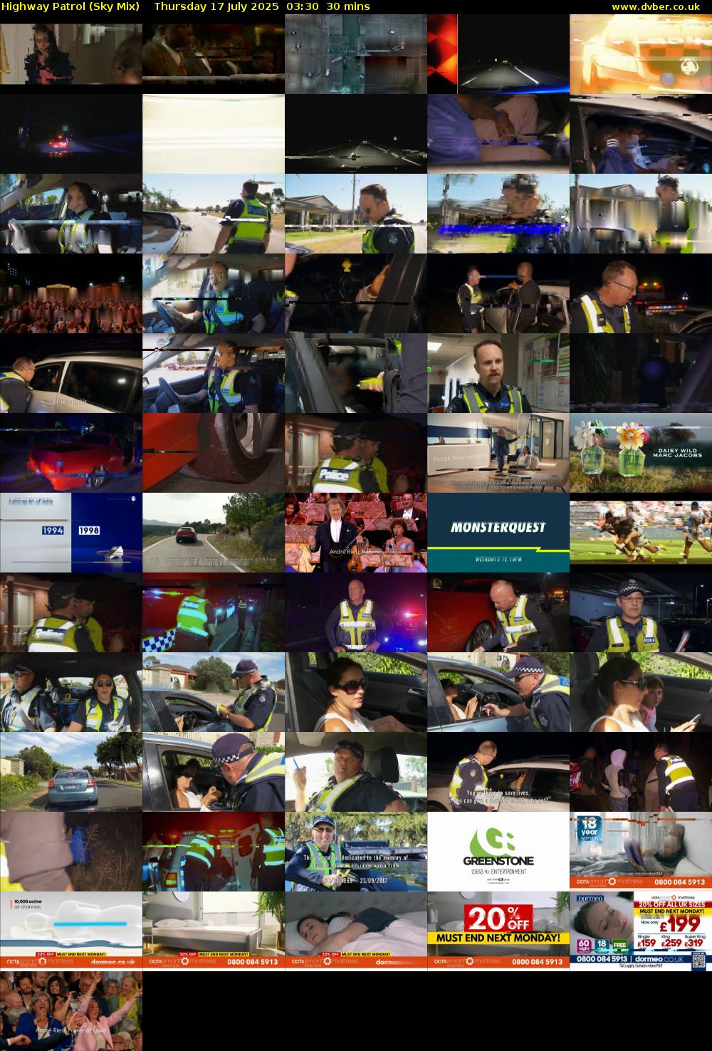 Highway Patrol (Sky Mix) Thursday 17 July 2025 03:30 - 04:00