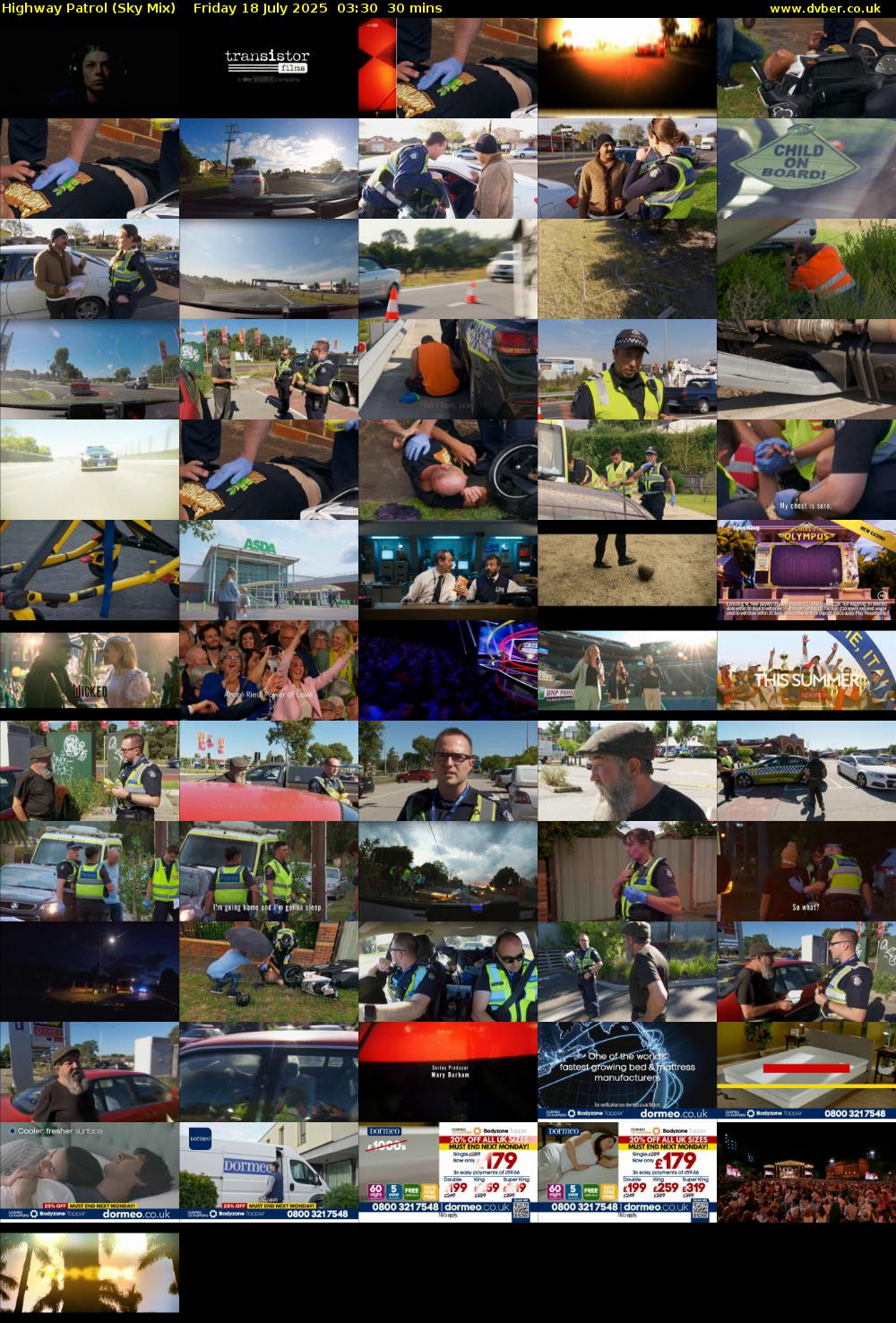 Highway Patrol (Sky Mix) Friday 18 July 2025 03:30 - 04:00