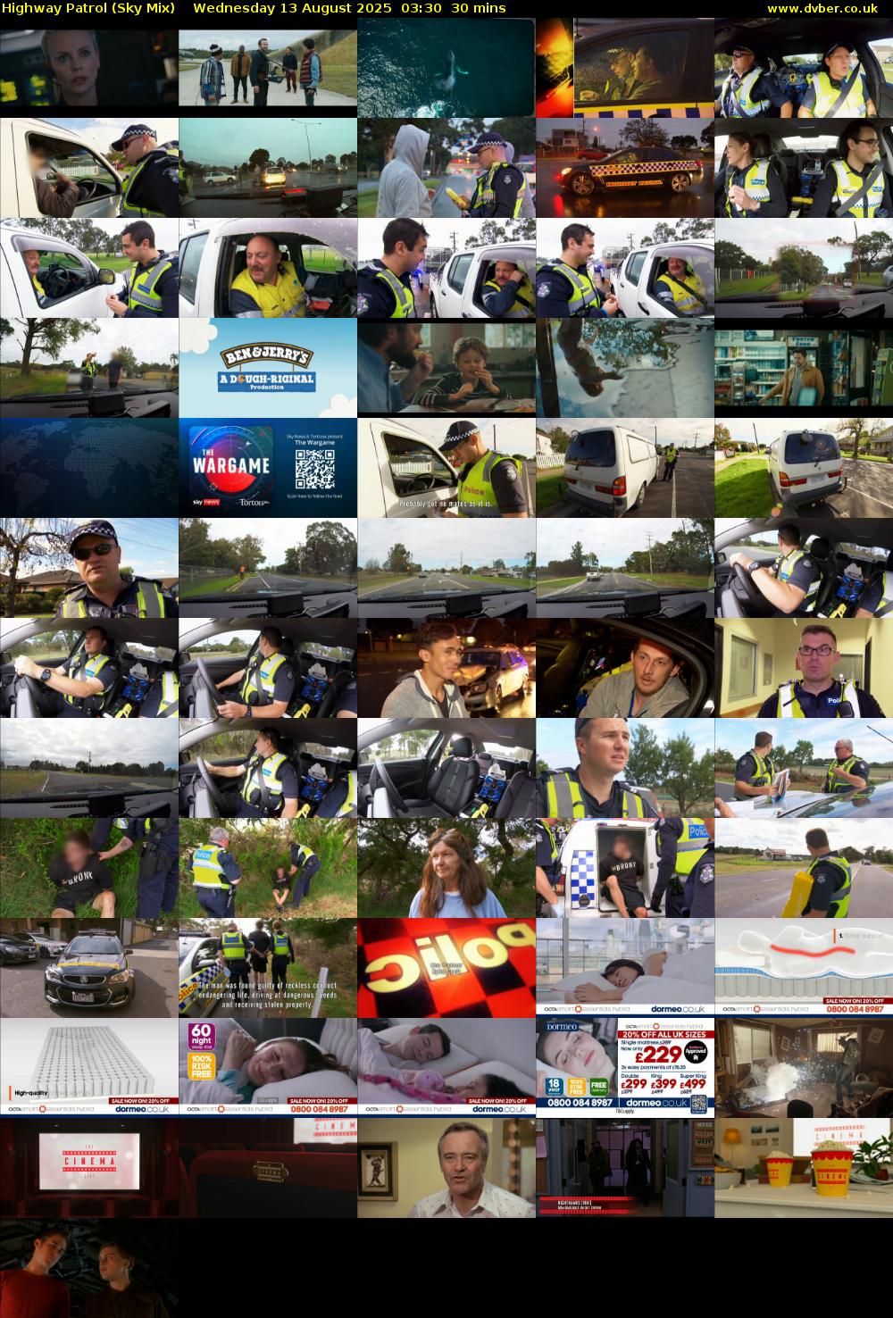 Highway Patrol (Sky Mix) Wednesday 13 August 2025 03:30 - 04:00