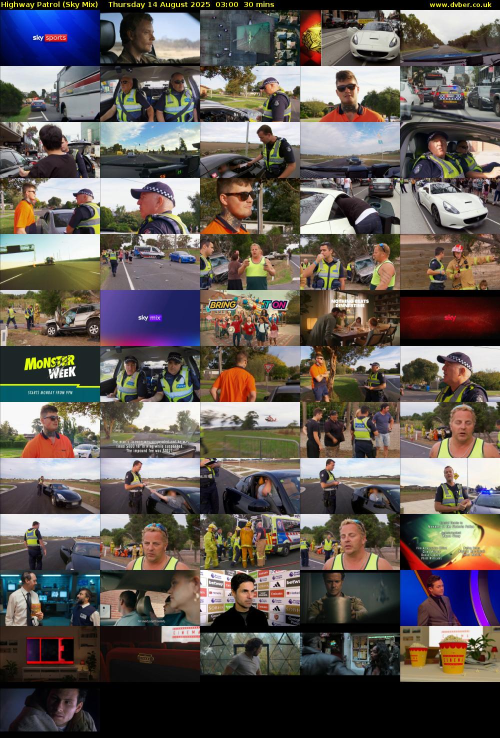 Highway Patrol (Sky Mix) Thursday 14 August 2025 03:00 - 03:30