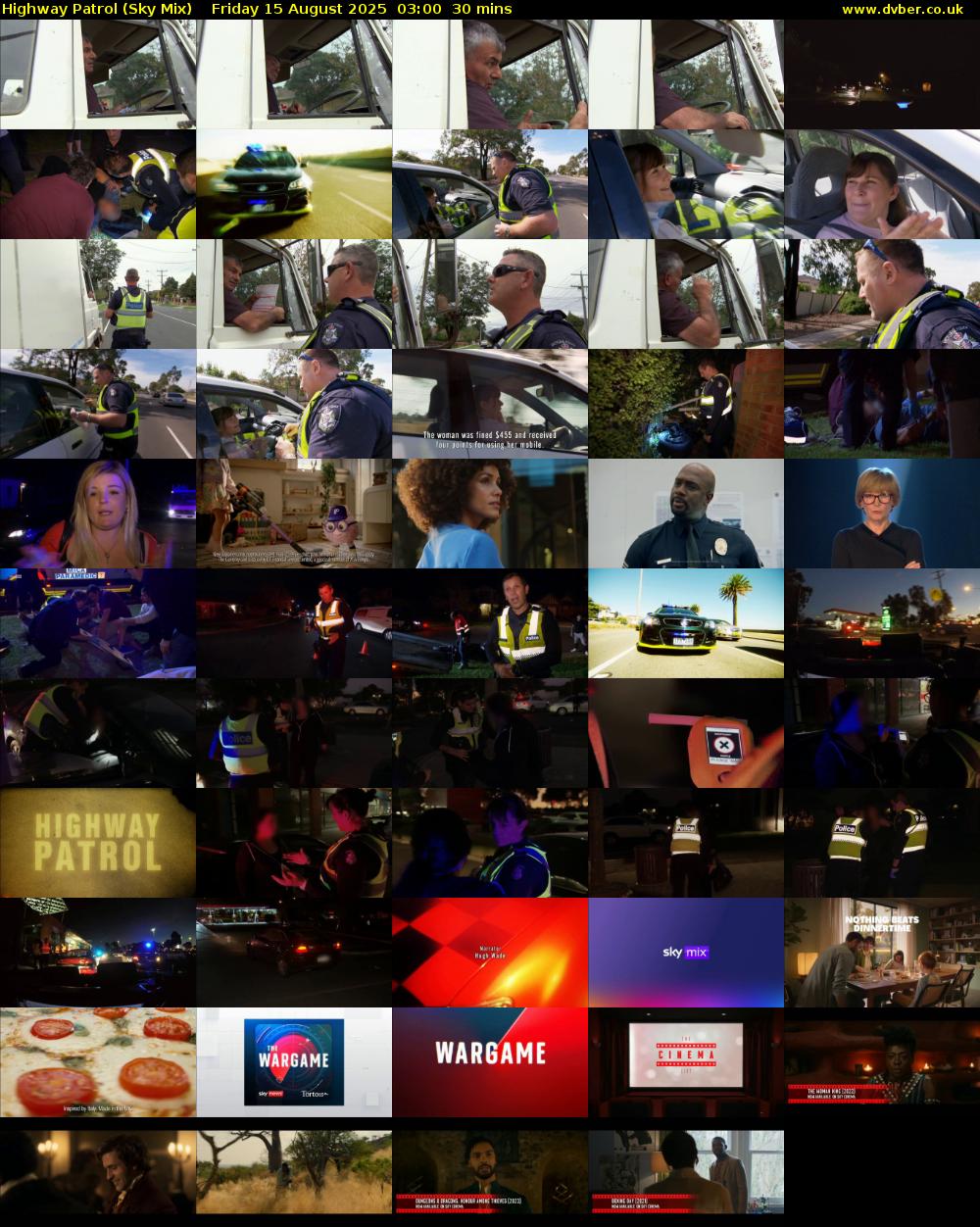 Highway Patrol (Sky Mix) Friday 15 August 2025 03:00 - 03:30