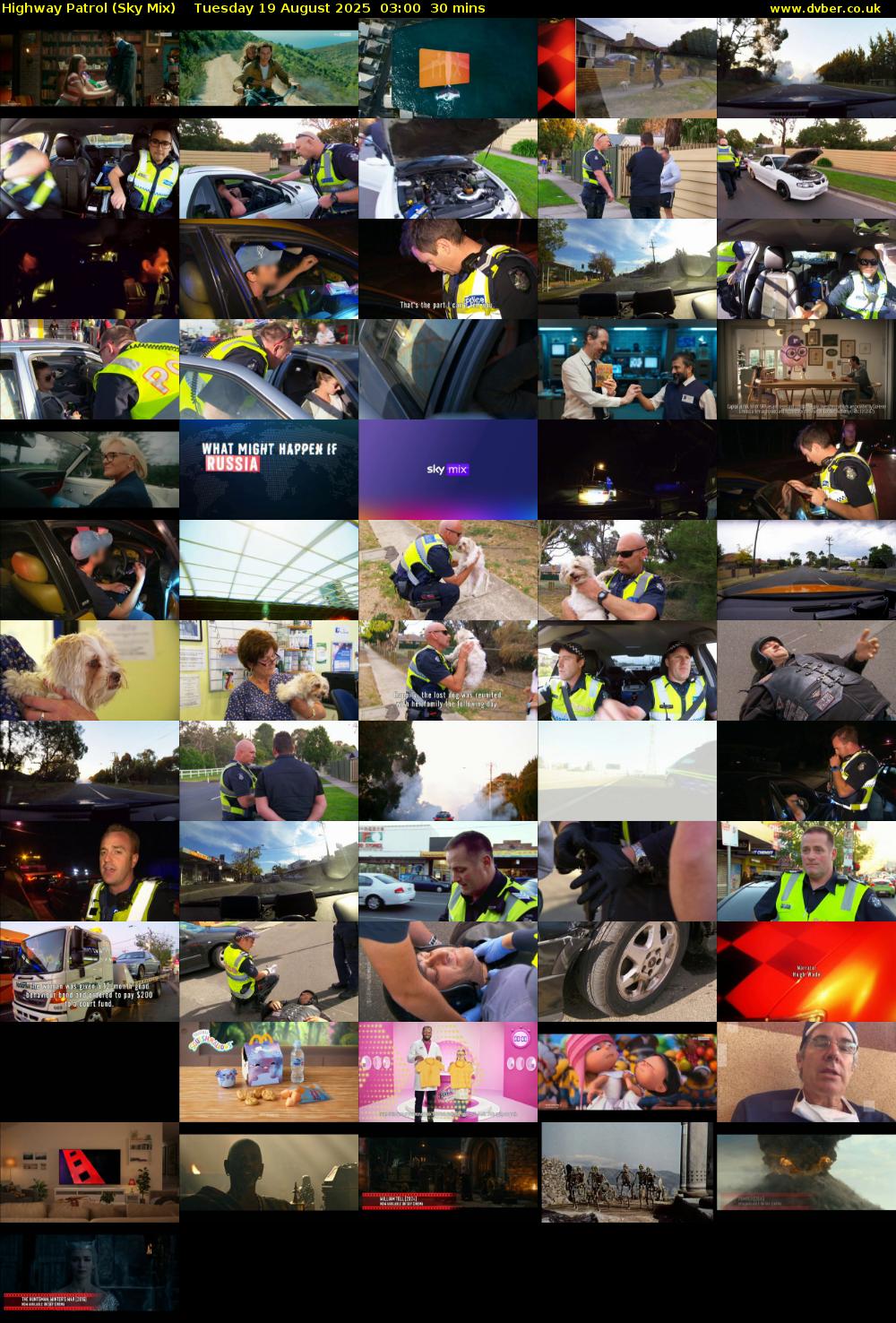 Highway Patrol (Sky Mix) Tuesday 19 August 2025 03:00 - 03:30
