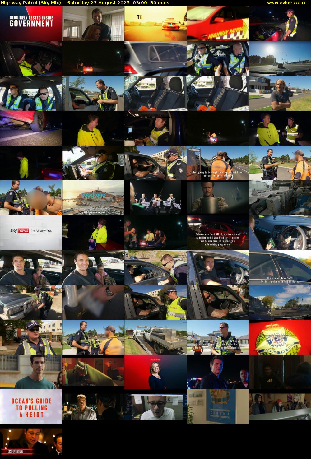 Highway Patrol (Sky Mix) Saturday 23 August 2025 03:00 - 03:30