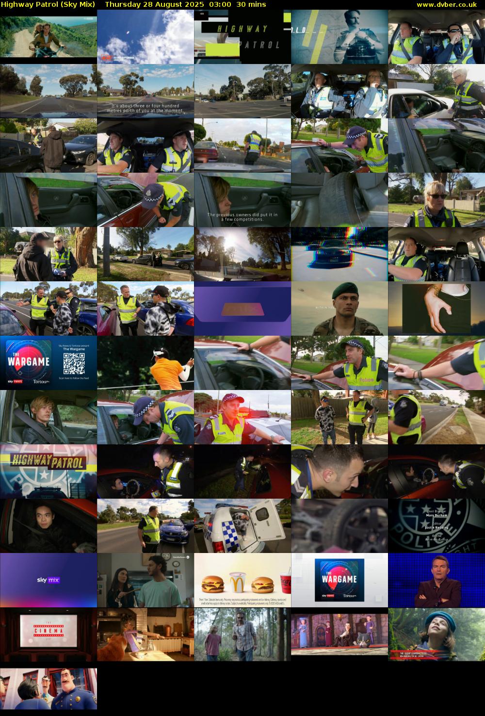 Highway Patrol (Sky Mix) Thursday 28 August 2025 03:00 - 03:30