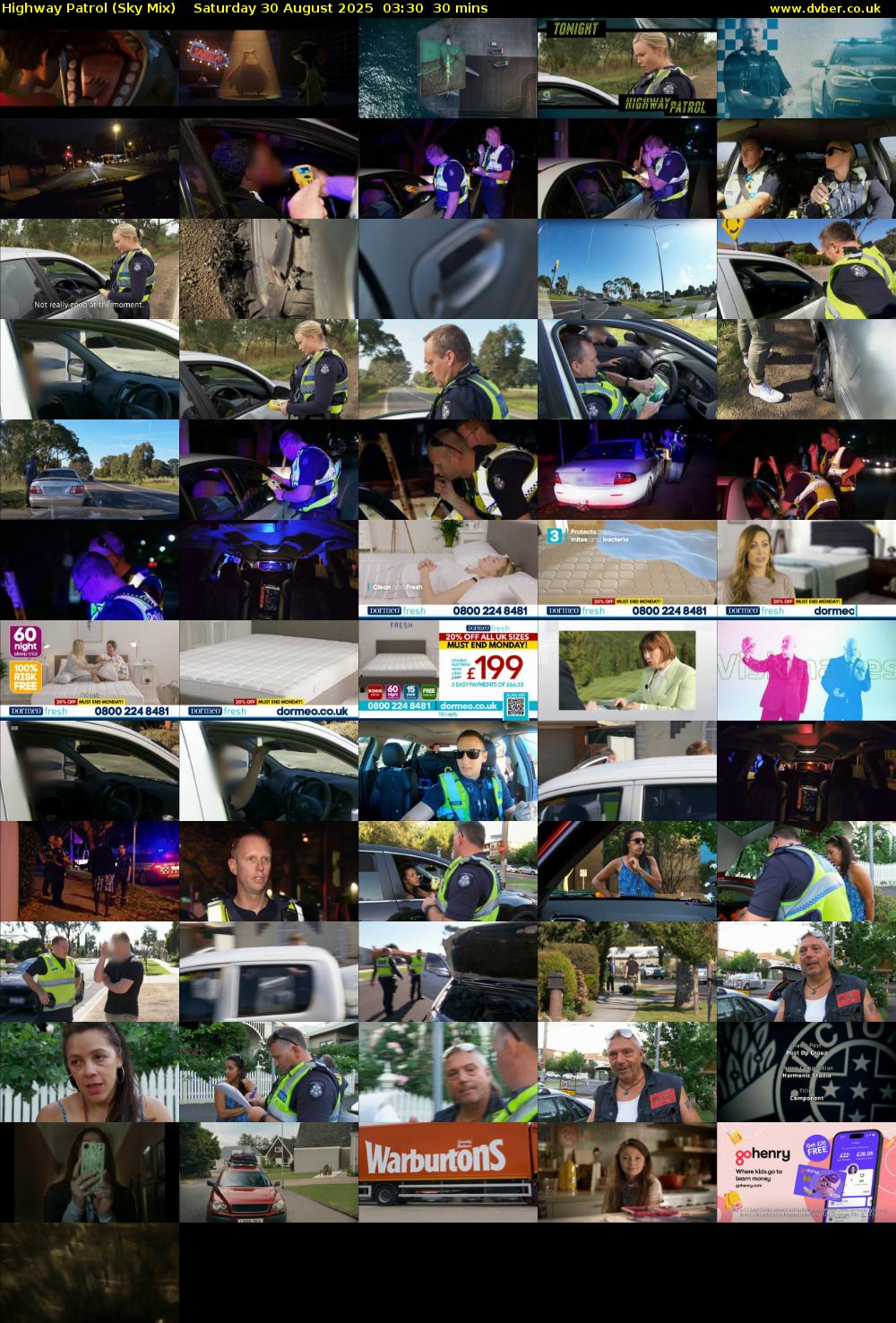 Highway Patrol (Sky Mix) Saturday 30 August 2025 03:30 - 04:00