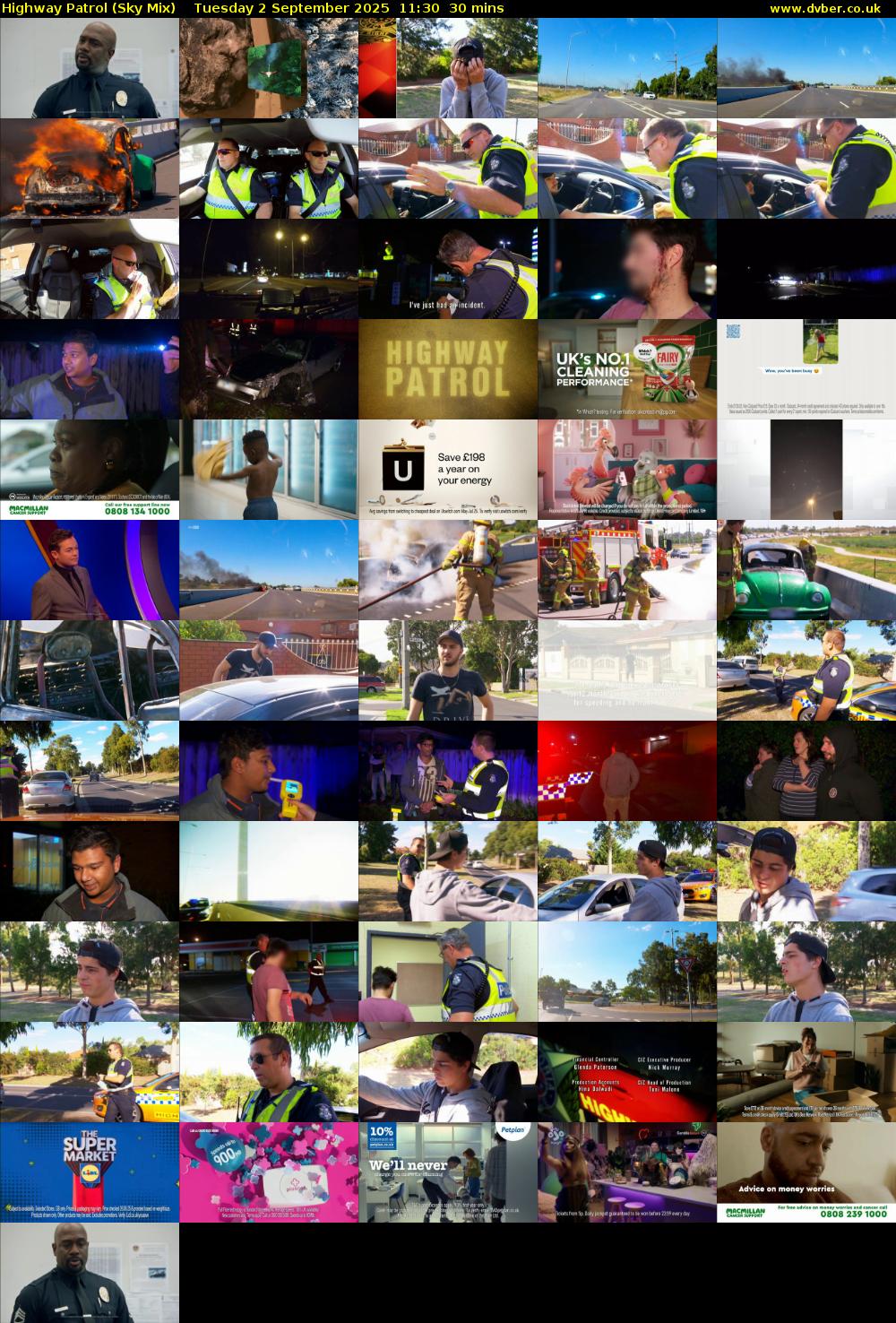 Highway Patrol (Sky Mix) Tuesday 2 September 2025 11:30 - 12:00