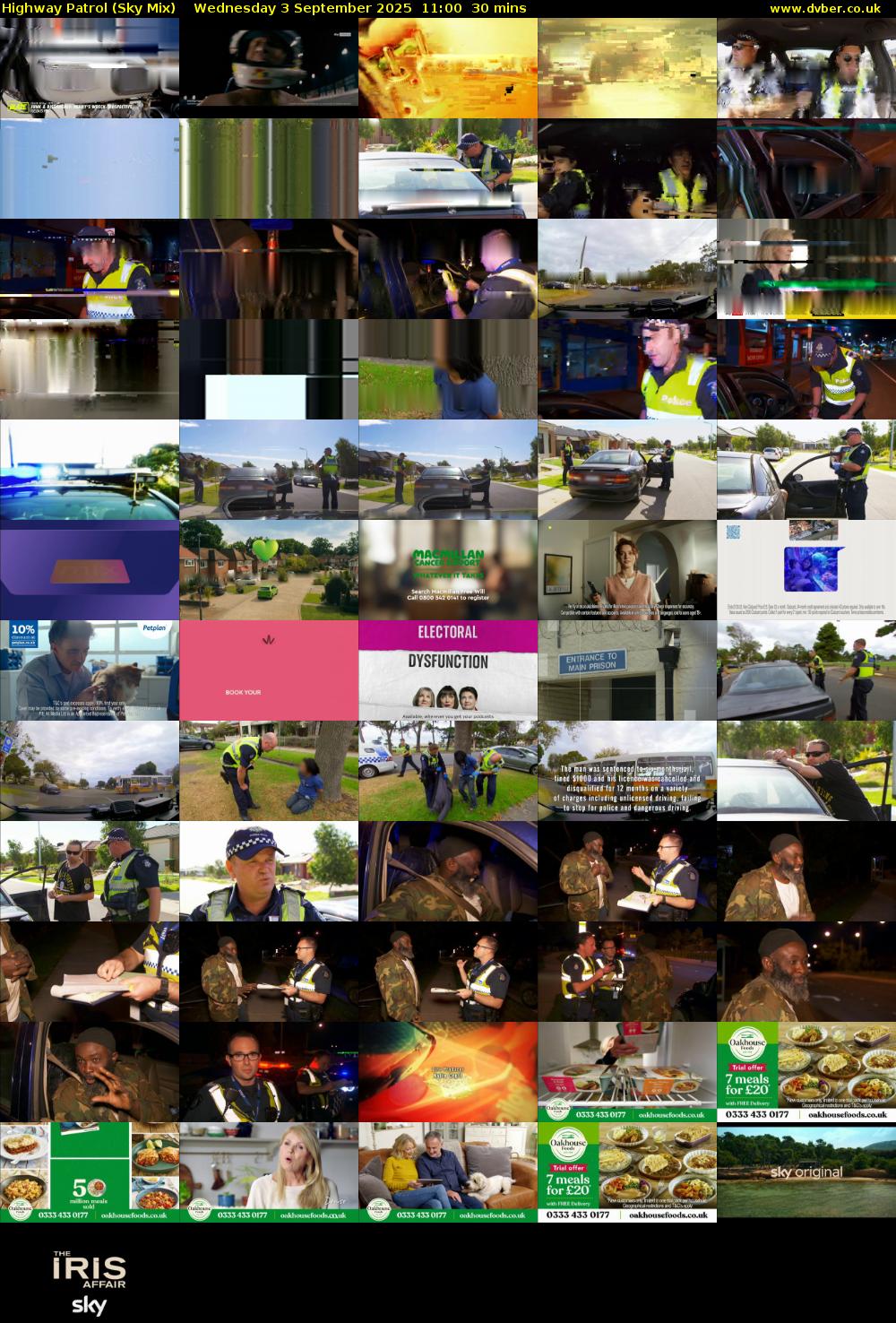 Highway Patrol (Sky Mix) Wednesday 3 September 2025 11:00 - 11:30