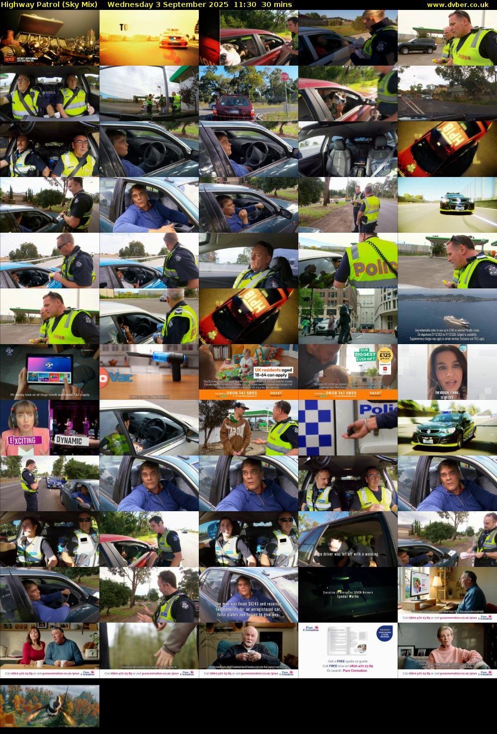 Highway Patrol (Sky Mix) Wednesday 3 September 2025 11:30 - 12:00